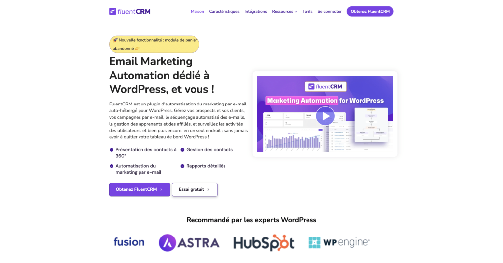 FluentCRM - Outil de marketing par email et CRM pour WordPress