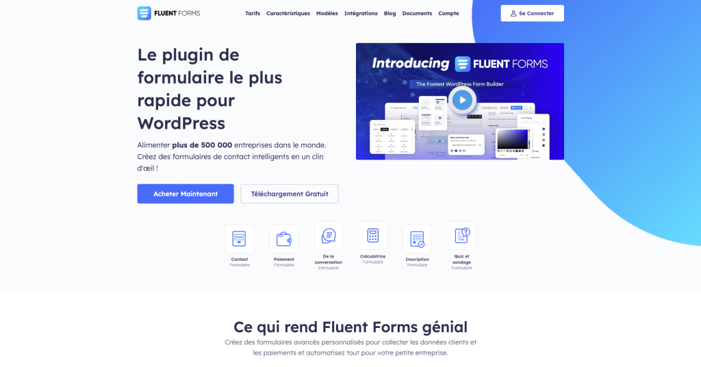 Fluent Forms - Plugin de création de formulaires rapide pour WordPress